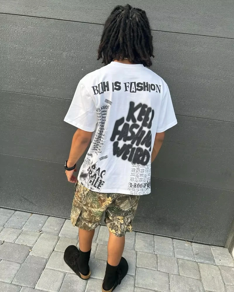 2026 الصيف الأمريكية الرجعية الشارع الأبجدية طباعة المتضخم تي شيرت الرجال Y2k Harajuku موضة زوجين قميص فضفاض غير رسمي #4