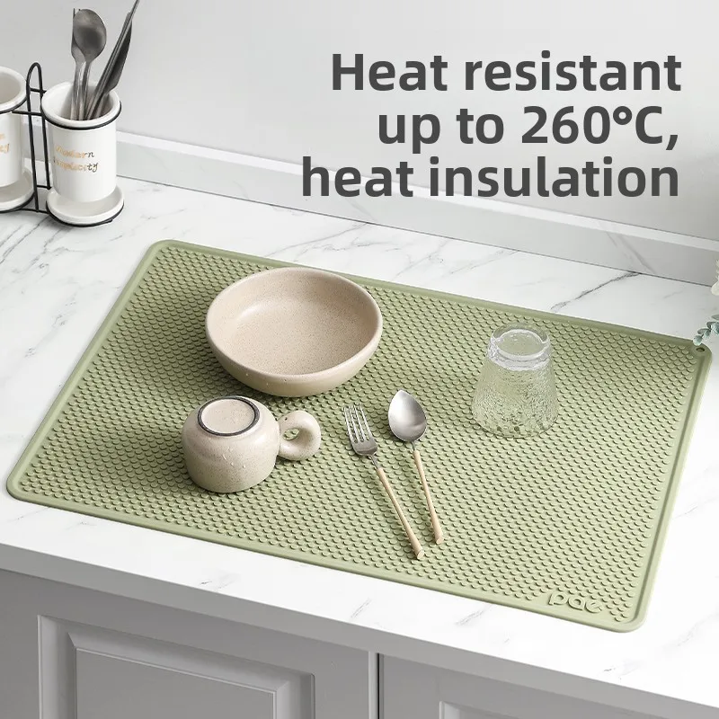 وسادة عازلة للحرارة من السيليكون المقاوم للحرارة العالية، حصيرة حماية لسطح المطبخ، حصيرة مضادة للانزلاق لطاولة الطعام PAE