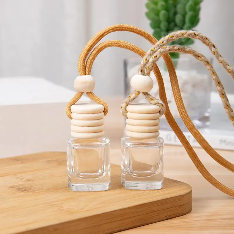 New 1Pcs Car Essential Oil Diffuser Fragrance Air Freshener Scent Perfume Bottle Ornament Round Cap Empty Bottle Pendant