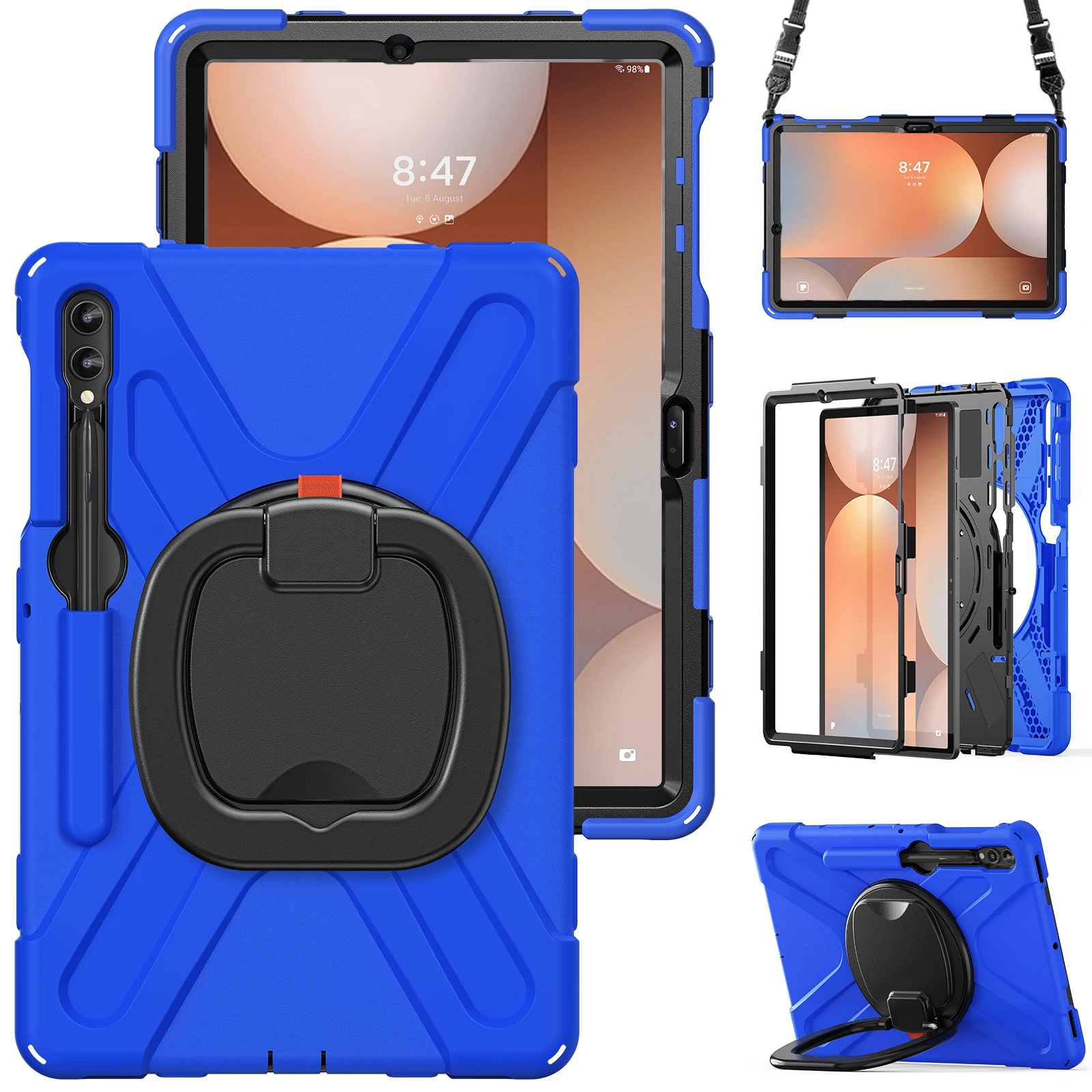 

Case Universal For Galaxy Tab S10 S9 S8 S7 Plus FE 12.4" SM-X820 826 X810 816 X610 616 X800 806 T730 735 T970 975 Rotating Cover