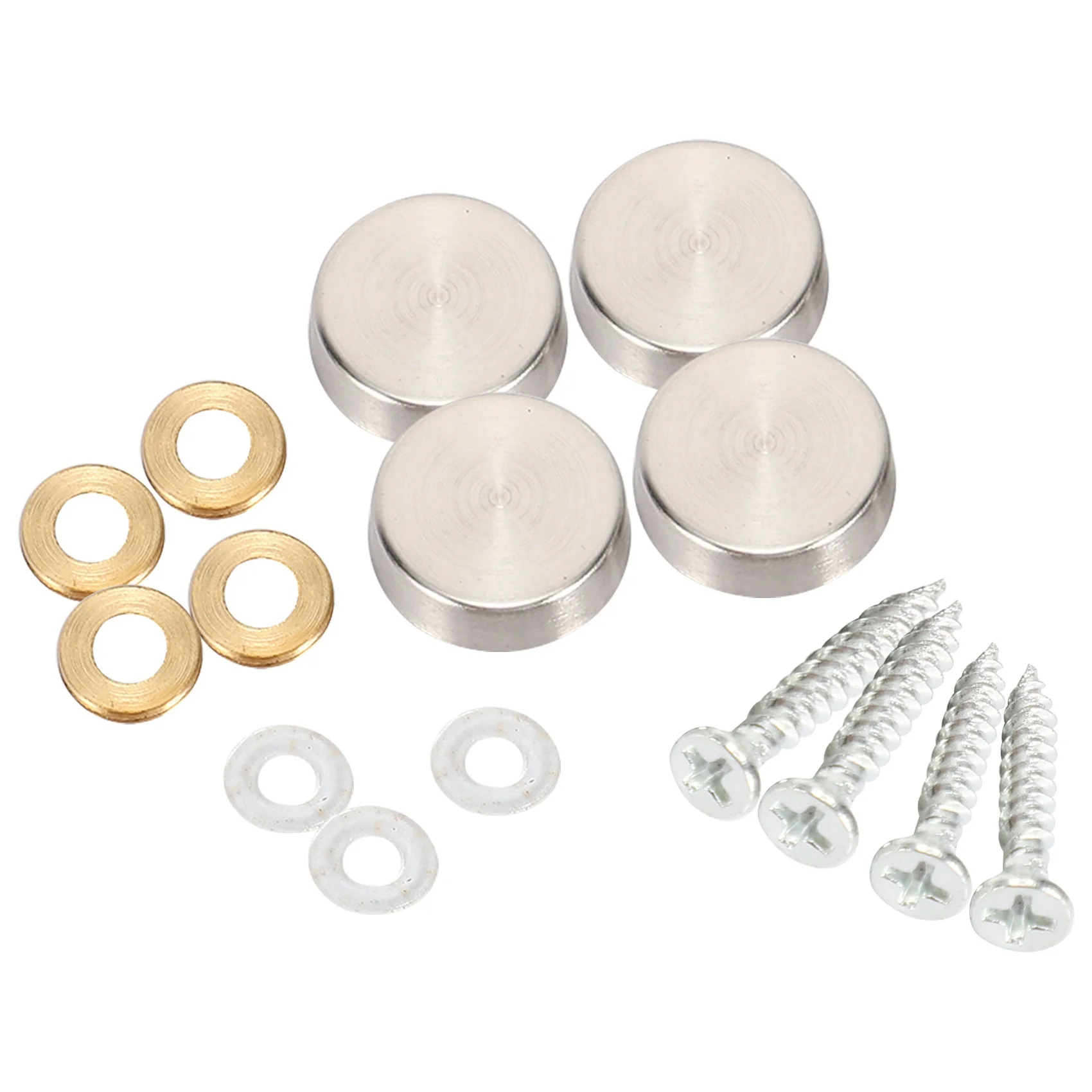 ABUH-16 Mm Stainless Steel Mirror Nails Screw Cap (160 Pieces)