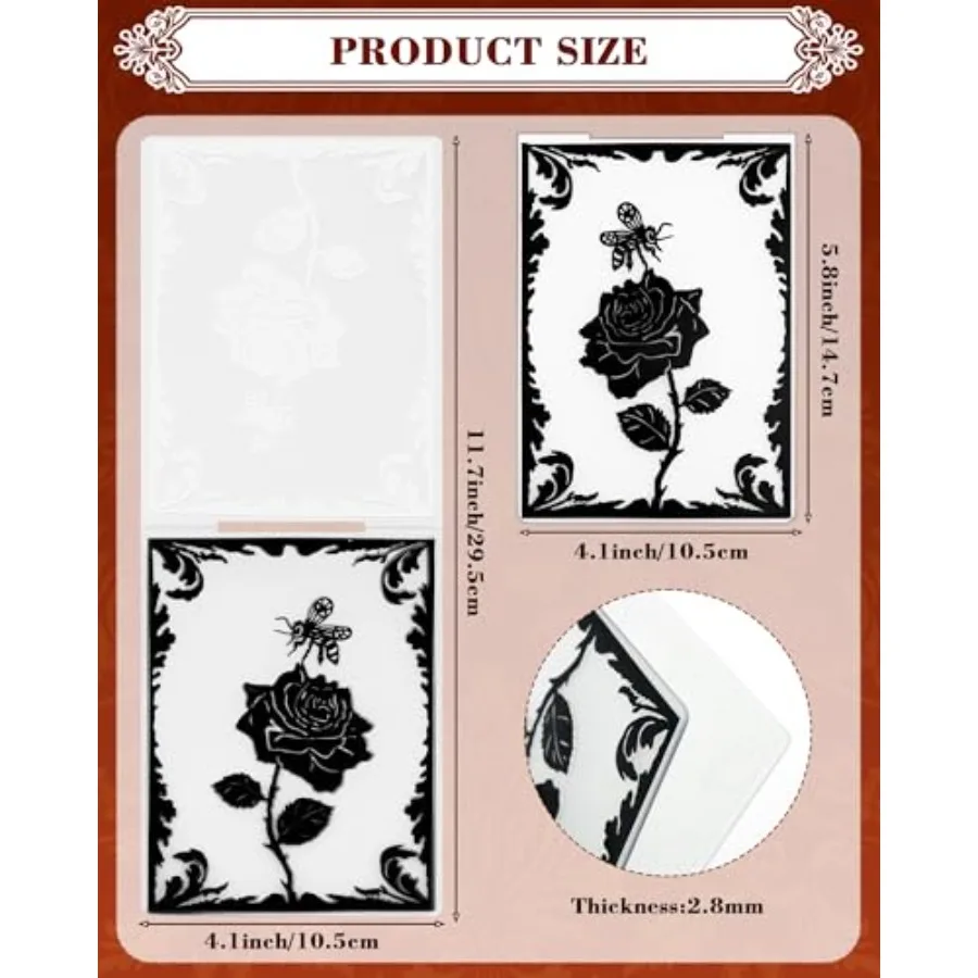 FIVEIZERO 8 Pcs Embossing Folders for Embossing Machine, 5.8 x 4.1 Inch Paper Card Embossing Templates, for Holiday Card Making