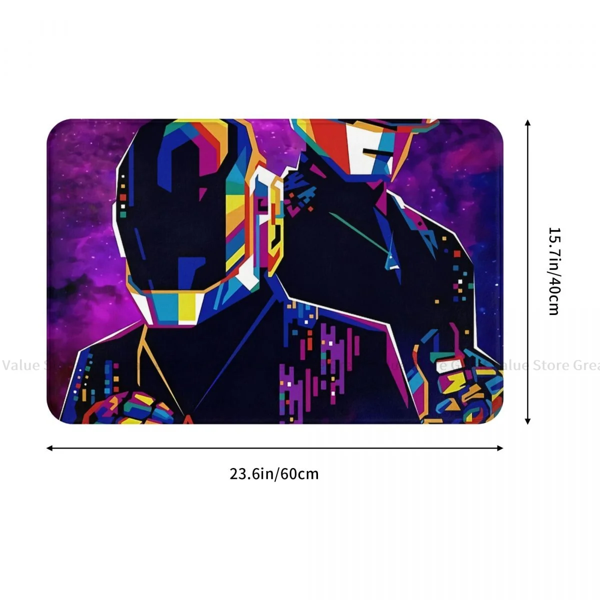 Daft Punk Helmet Kitchen Non-Slip Carpet W P A Retro Rock Bedroom Mat Welcome Doormat Floor Decoration Rug