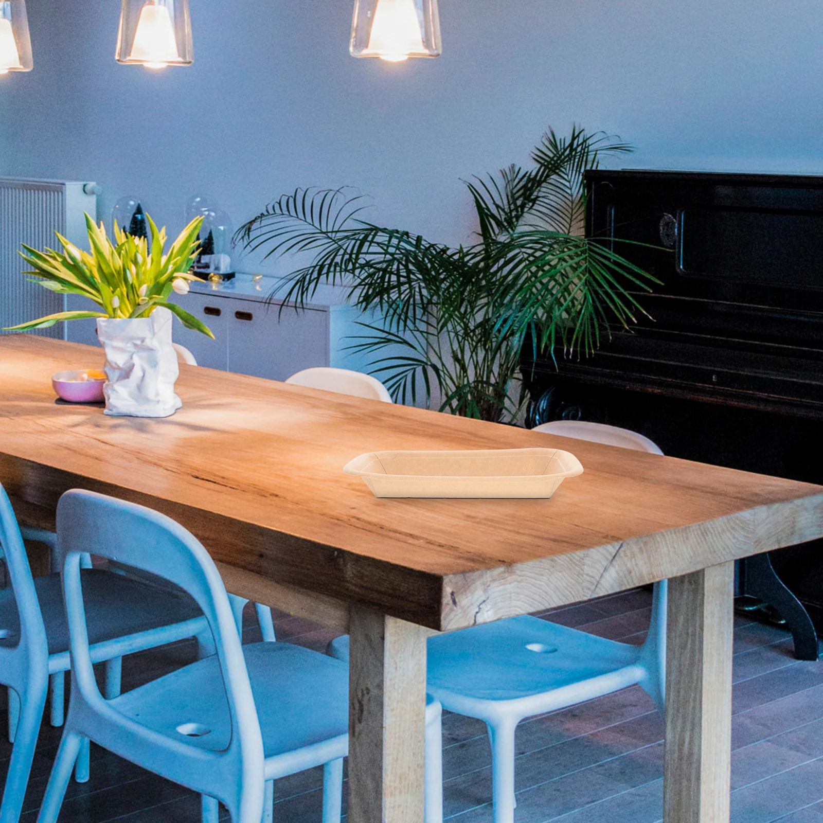 

50 Pcs Disposable BBQ Plates Seafood Party Supplies Crawfish Trays Food Serving Paper Plates Commercial Events