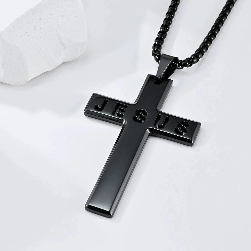jesus necklace  Simple Necklace for Women Men Virgin Mary Jesus Cross Pendant Chains Fashion Jewelry