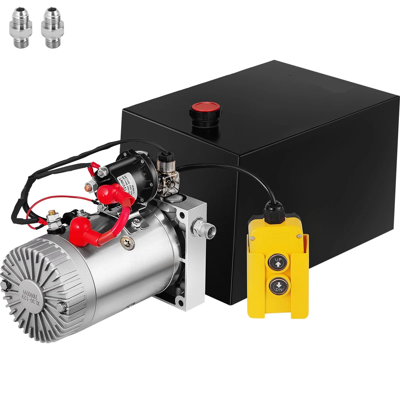 Hydraulic Pump 12 Quart  Single Acting 12LHydraulic Power Unit With Steel Reservoir For Dump Trailer Truck Car Lift Unit 12V DC