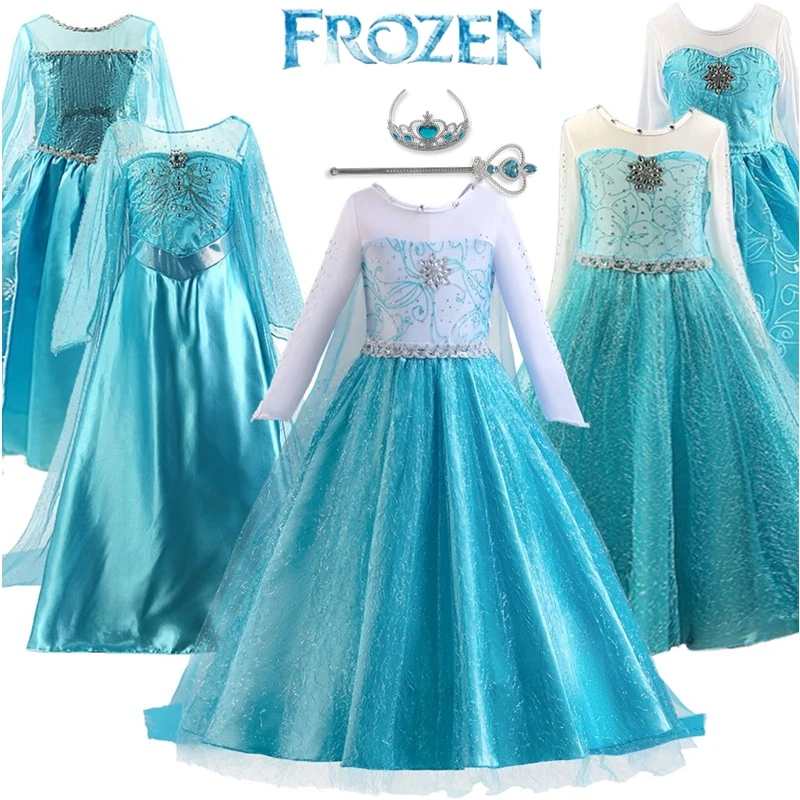 Frozen Elsa Anna Snow Queen Dress Kids Cosplay Costumes For Girls Carnival Party Prom Gown Children Princess Clothing 3-10Yrs