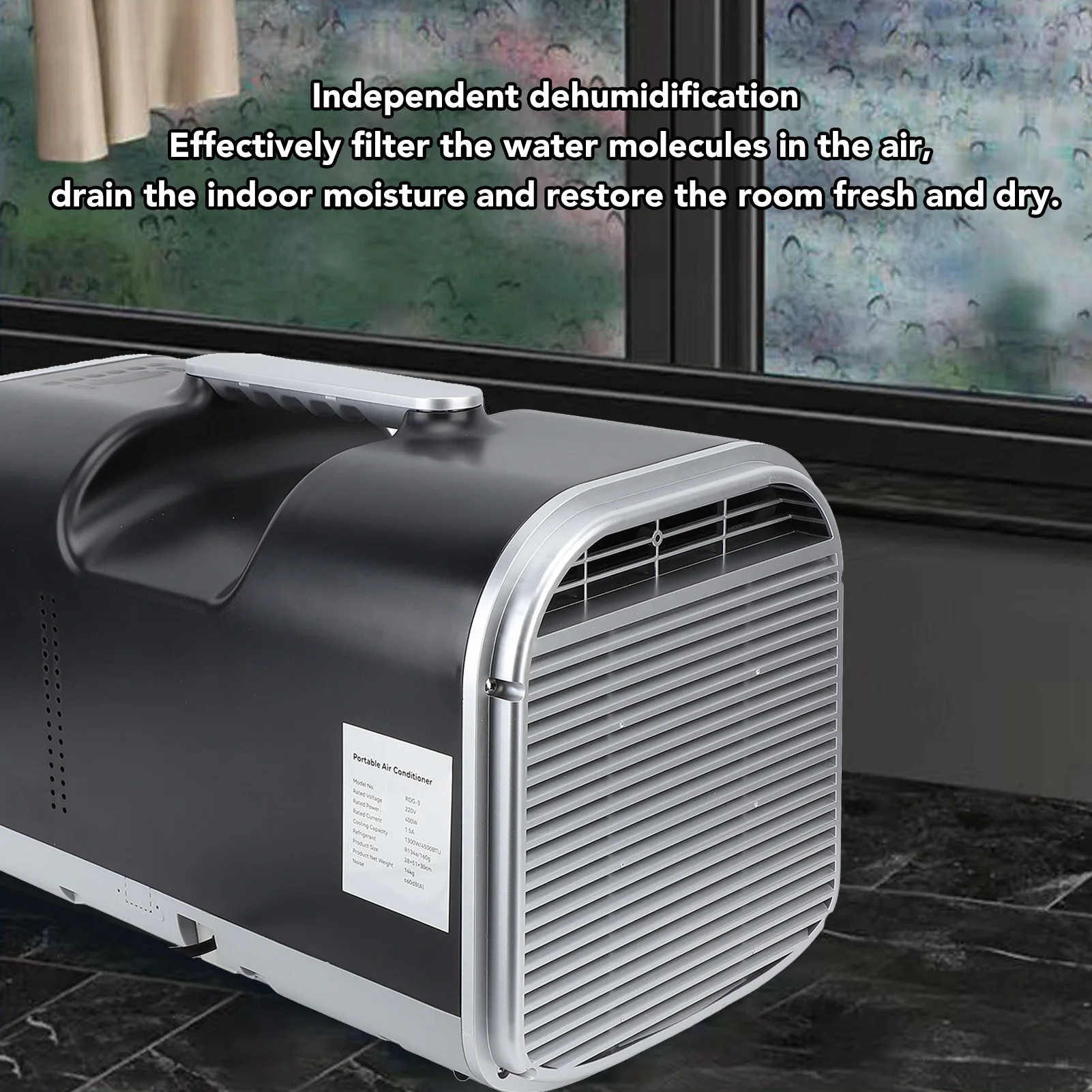 Portable Air Conditioner Dual Inverter 4500BTU Energy Saving Small Mobile Air Cooler with Remote Control for Camping