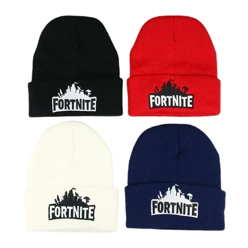 Fortnite sombreros de punto sólido lindo Anime sombrero señora otoño gorras femeninas gorro más cálido hombres gorra Casual