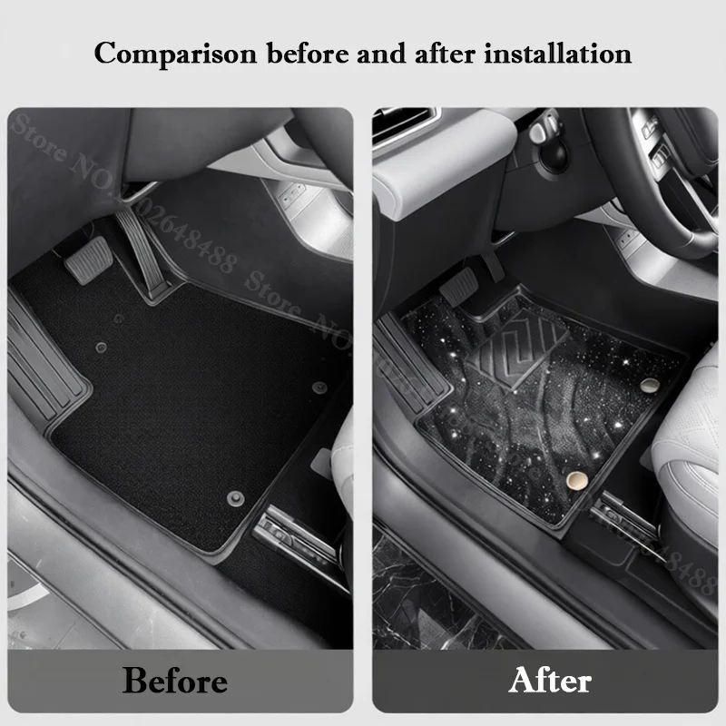 For BYD Yuan Up Pro Atto 2 2025 2026 Starry Sky Carpet-Car Foot Mat Front Rear Five Seat Full Set Full Surround Velvet Foot Mat