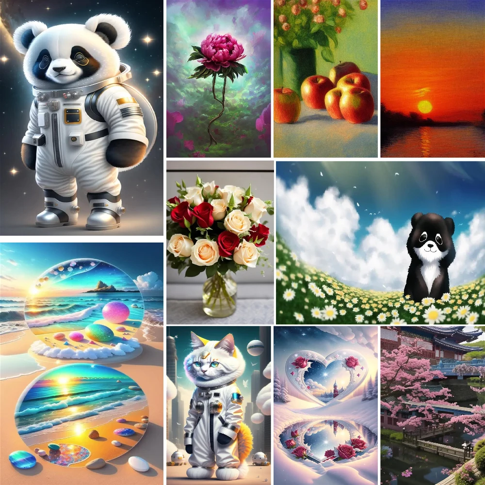 大人のためのアクリル絵の具40x50,手作りの動物の絵,家の装飾,無料配達