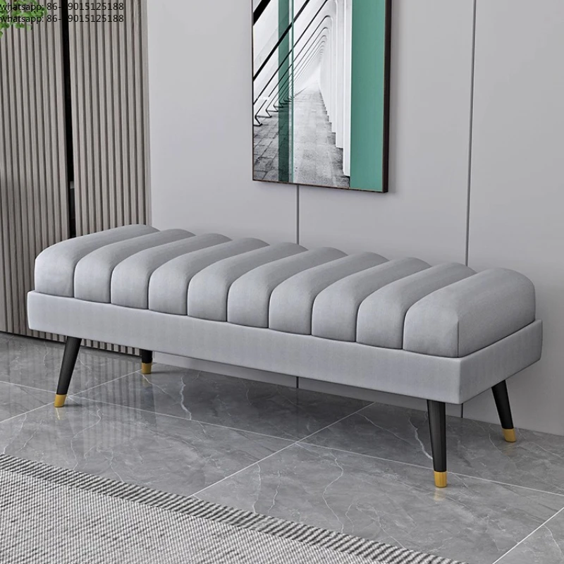 Modern shoe bench, fashionable bedside table, soft cushion, anti slip corridor, customized thick stool, wooden frame