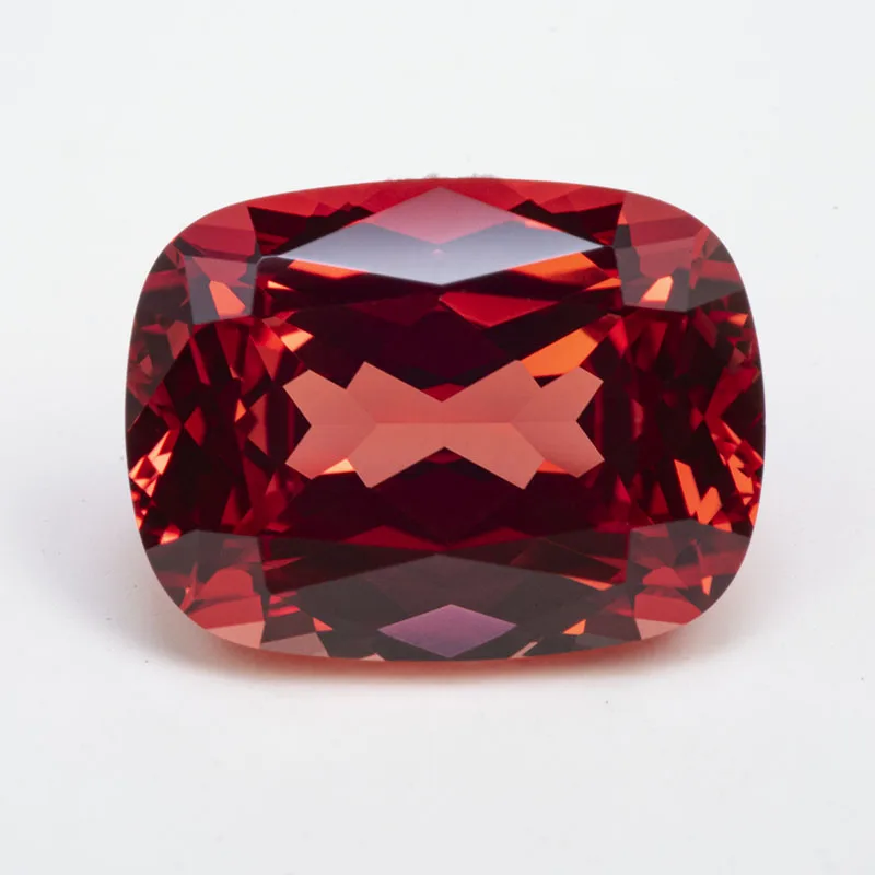 Top Lab Grown Sapphire Rectangular Cushion Shape Sunset Red VVS1 Gemstone Charms DIY for Jewel Making Selectable AGL Certificate