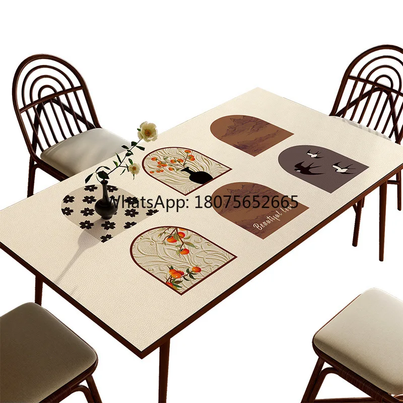 European-style waterproof and oil-proof tablecloth - luxury, high-end coffee table protector (no washing required)