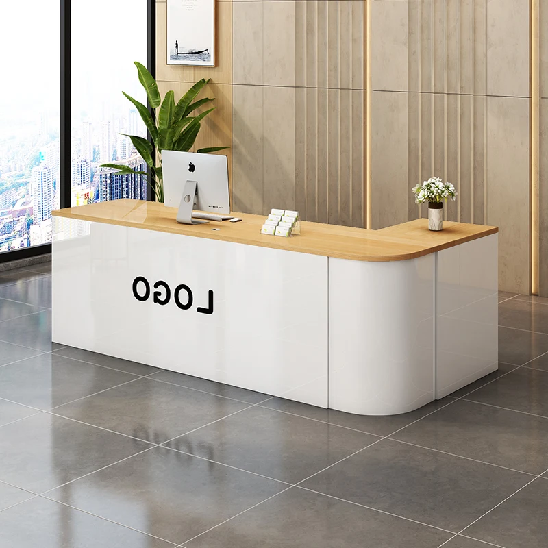 

Design Wood Reception Desks Brown Cheap Storage Classic Drawer Reception Desks White Modern Empfangs Tresen Office Furniture