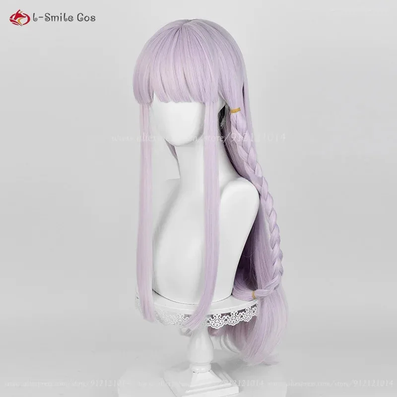Kirigiri Kyoko Cosplay Wig 80cm Long Light Purple Cosplay Anime Wig Heat Resistant Synthetic Hair Halloween Party Wigs +Wig Cap