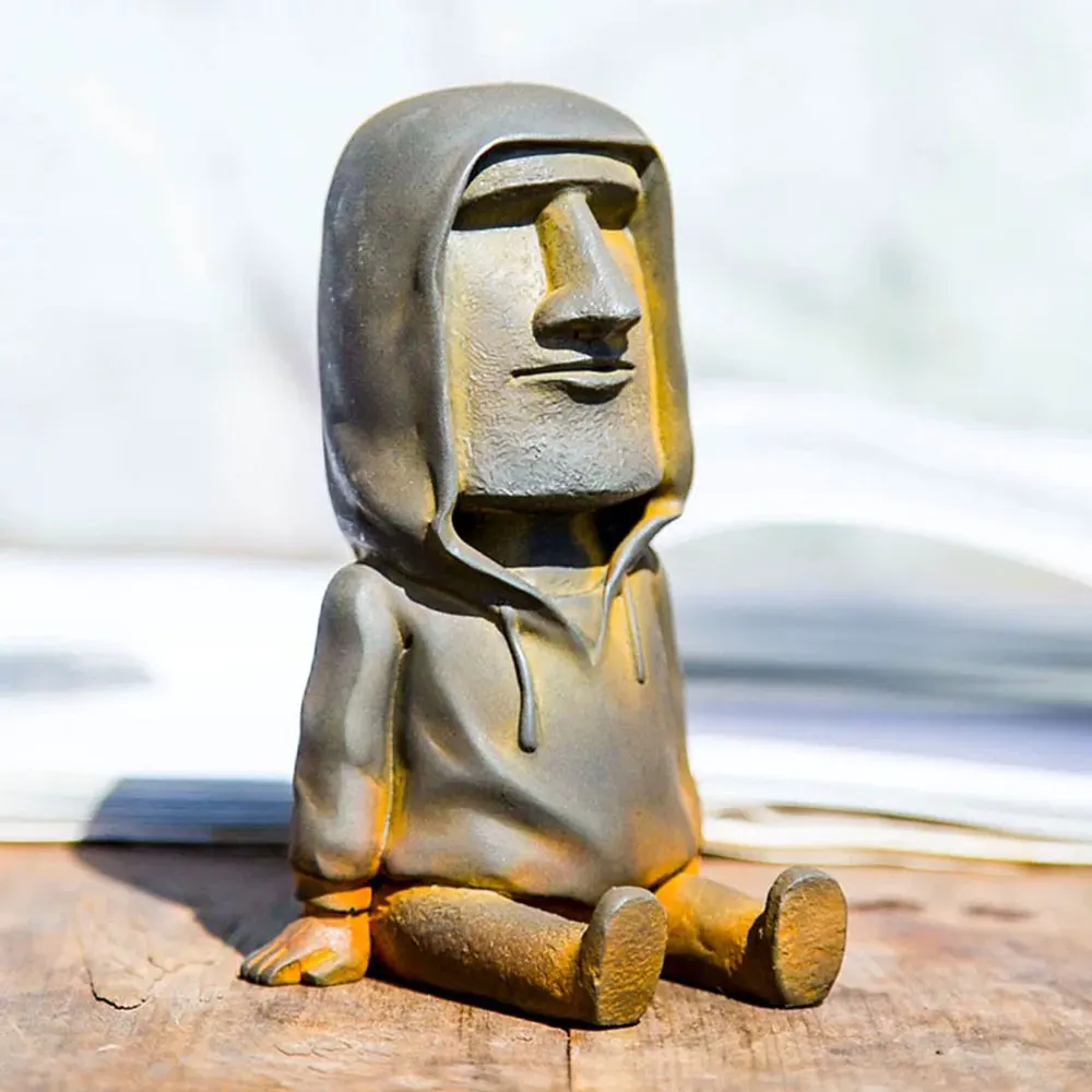 Creative Easter Island Moai Mobile Phone Stand Mold DIY Cement Business Card Holder Cell Phone iPad Stand Plaster Resin Mold