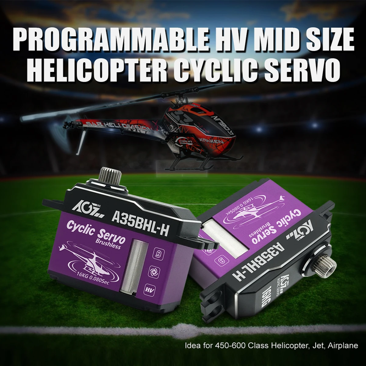 AGFRC Programmable A35BHL-H Cyclic A35BHM-H Tail 16KG 18.5KG Fast Speed HV Brushless Servo For RC 380-500 Size Helicopter