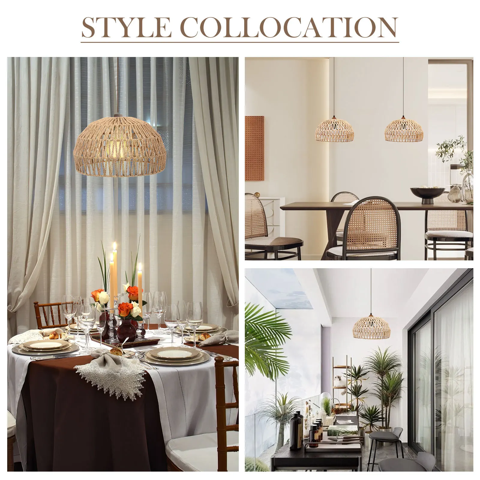 

Small Braided Ceiling Light Shade Simulated Hemp Rope Durable Lamp Cover for Indoor Lighting Home Decoration Cozy Ambiance