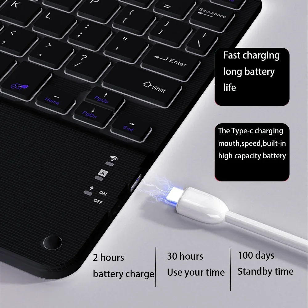 Bluetooth Keyboard And Mouse With Touchpad 10 Inch For Apple Samsung Huawei Xiaomi Tablet Teclado For iPad Pro Mini Cell Phone