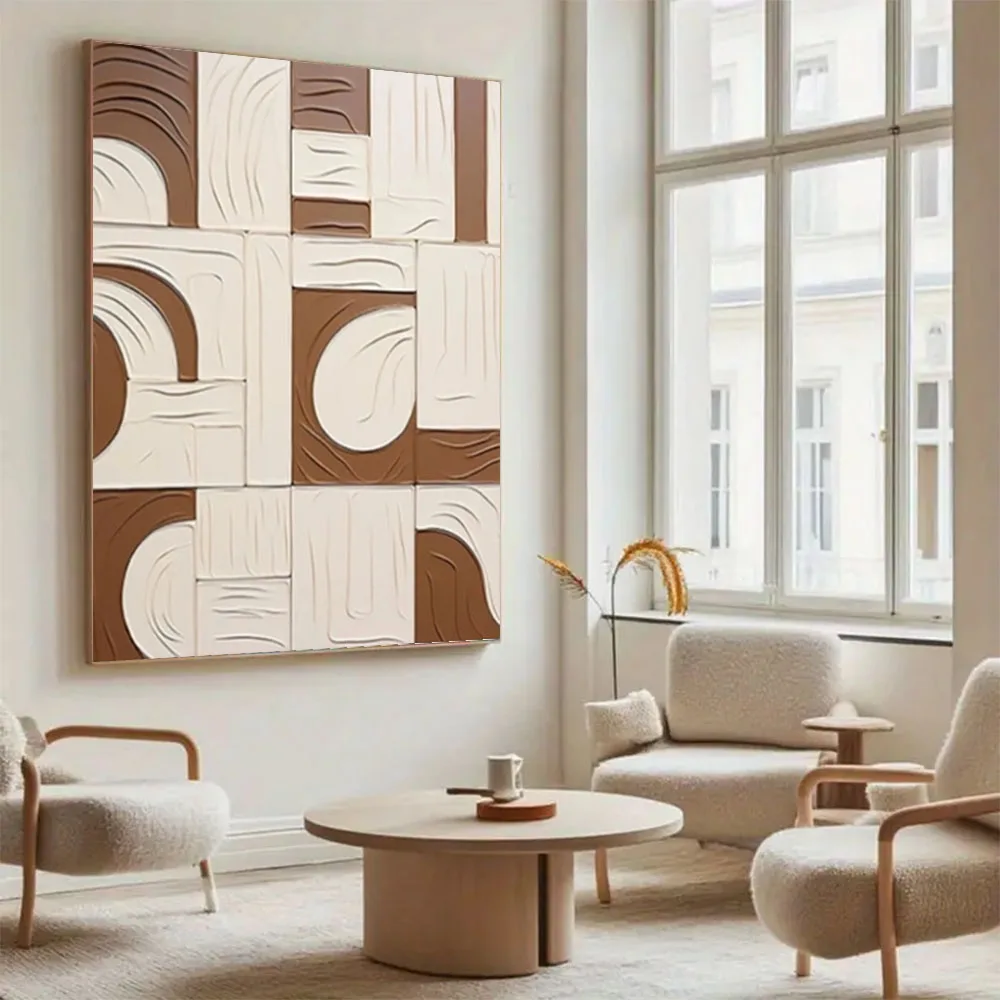 

Modern Handmade Retro Oil Painting On Canvas Abstract Drawing Outline Wall Art Picture Minimalist Poster Decor Living Room Gift