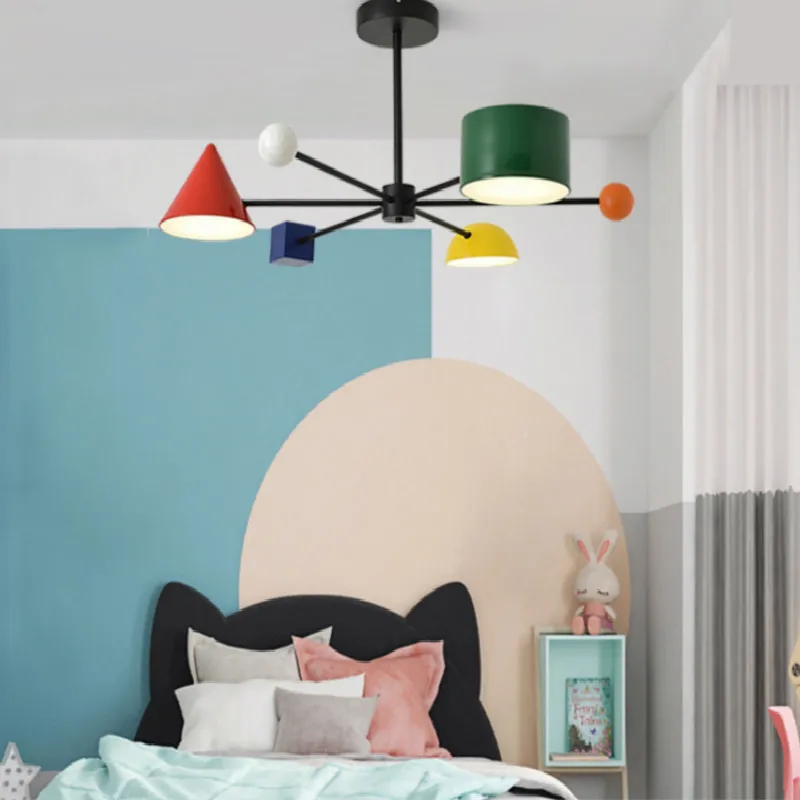 Children's Room Chandelier Modern LED Living  Decoration Indoor Hanging Lamps Lustre Pendent Fixtures Restaurant Ceiling Light