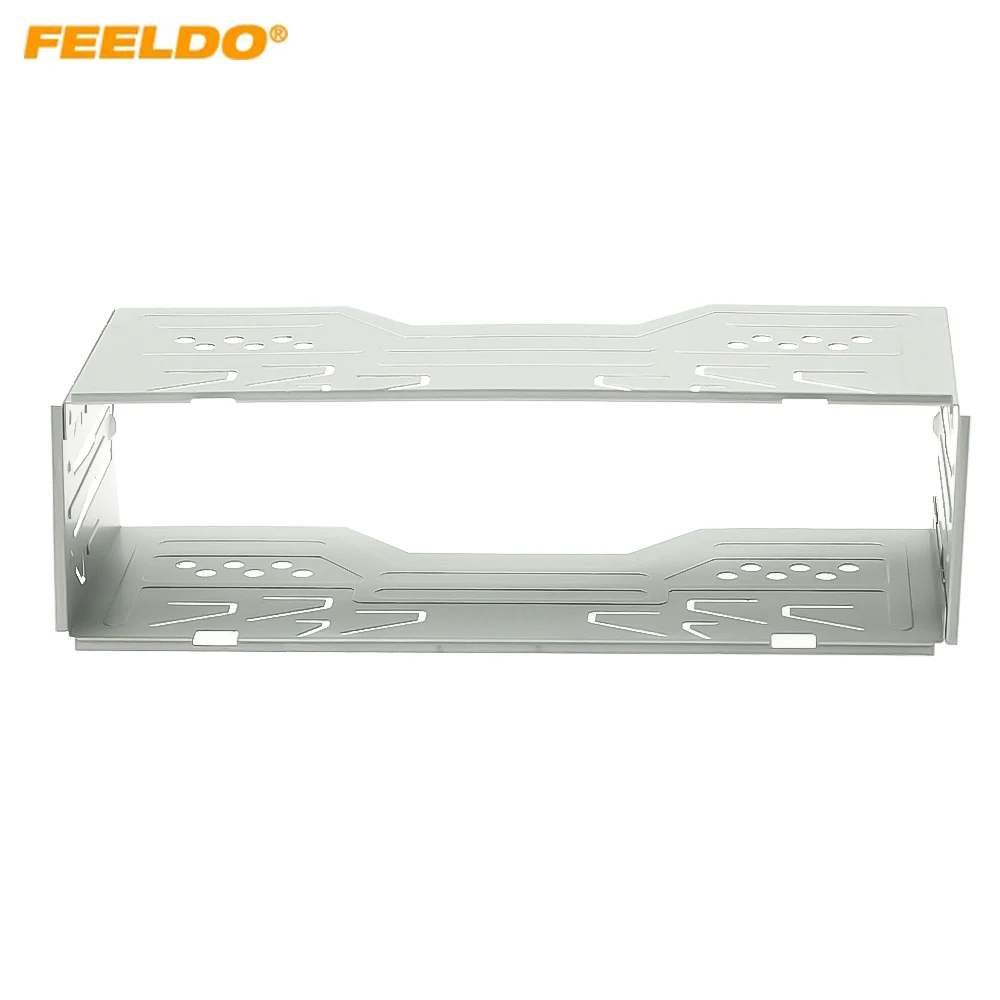 FEELDO Car ISO 1DIN Stereo Audio Refitting Facial Frame Panel Installation Metal Cage For Universal Car Stereo Audio