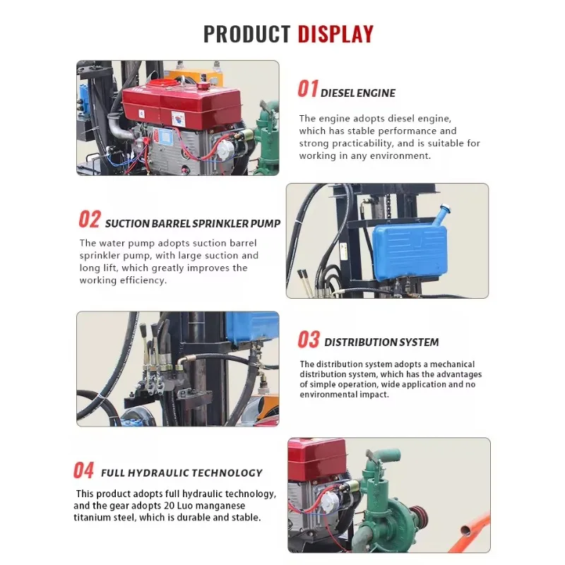 200m Borehole Drilling Machine High Power Diesel Water Well Rig for Agricultural Use Farm Irrigation Projects