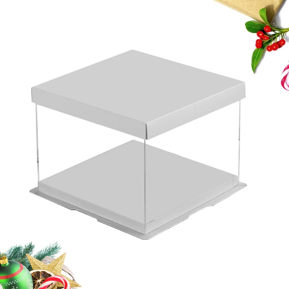 

Transparent Square Cake Box Easy Assemble Durable Material Perfect for Home Or Bakery 12 Inch Cake Packaging Boxes