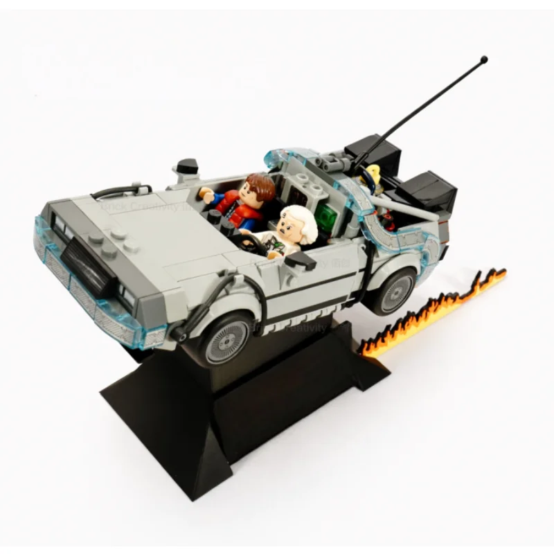 Applicable 77256 Time Machine Back To The Future Car Building Block Fire Scene Base For Display And Set-up Support Structure