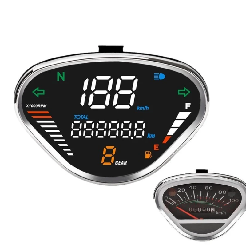 

Motorcycle digital instrument assembly with speed modification meter