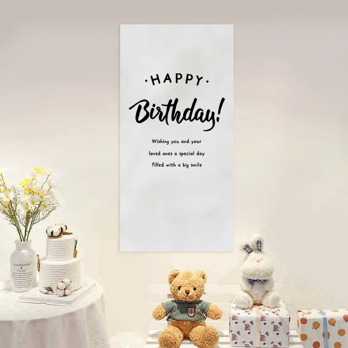 Happy birthday hanging cloth decoration party background wall tapestry