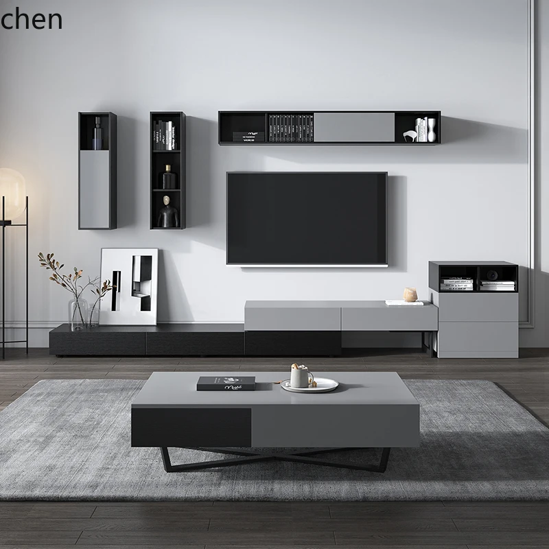 HT electric several combination set modern simple living room small apartment telescopic Nordic cabinet land
