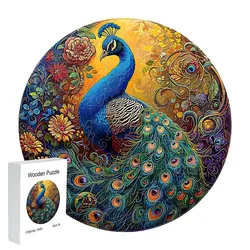 Peacock Gift Box Gift Wooden jigsaw Puzzle Irregular shape jigsaw puzzle Birthday gift Home decoration Adult personalized unique