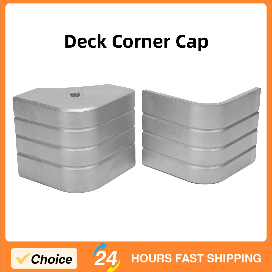 

2 Pack Deck Corner Cap Casting Heavy Duty Aluminum Height 3-1/8in to 3-3/16in Top 3-1/8in to 3-3/16in for 90 Deg Rounded Corner