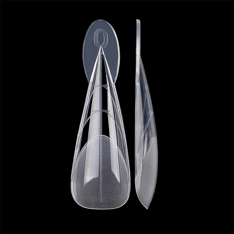 Long Stiletto 3D layered French Dual Nail Form Cuticle Thin Full Cover Nail Mold for Gel Extension Reusable Acrylic Upper Form