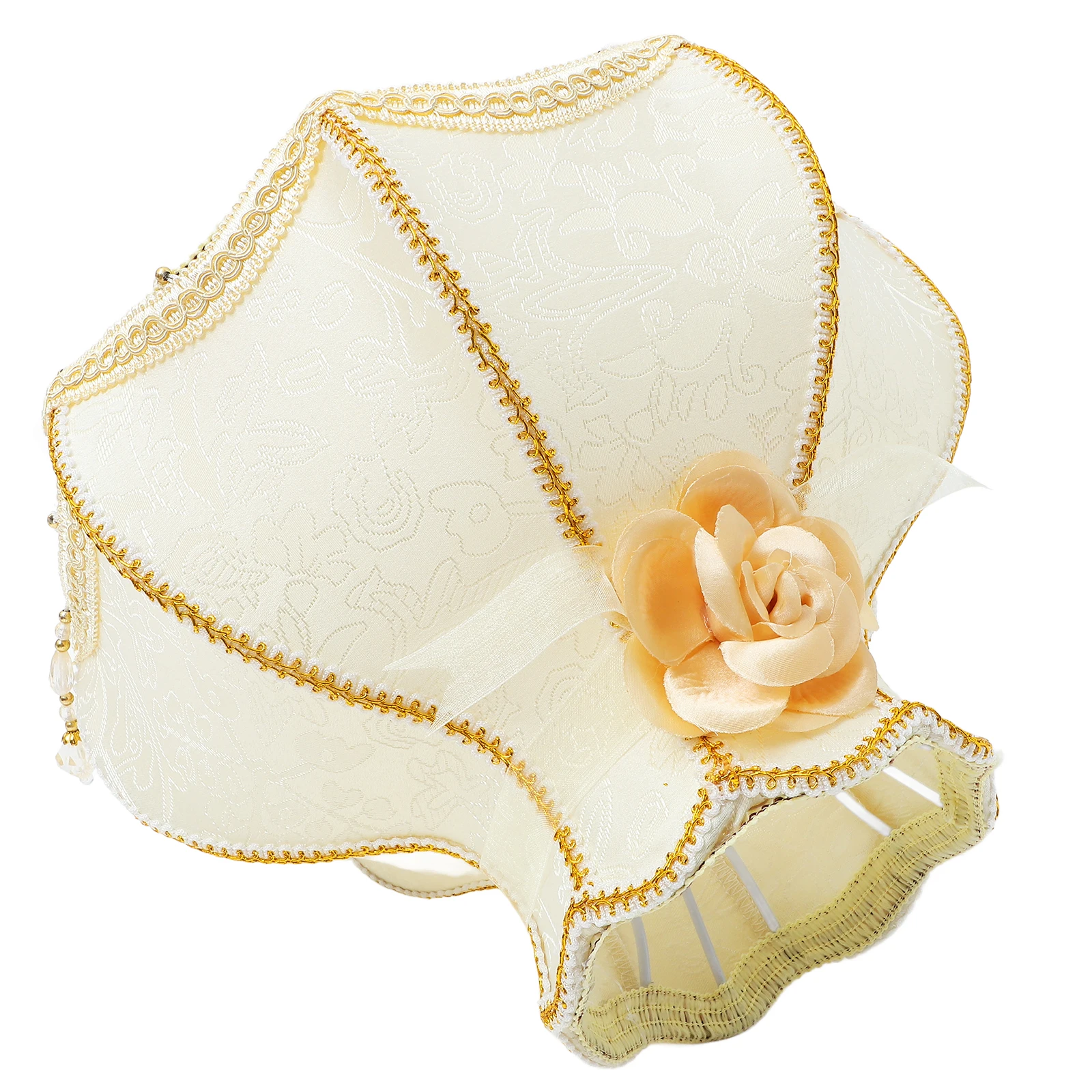 

Fabric Lace Lampshade European Style Scallop Dome Decorative Lamp Cover for Desk Table Floor Lamps Modern Floral Light Shade