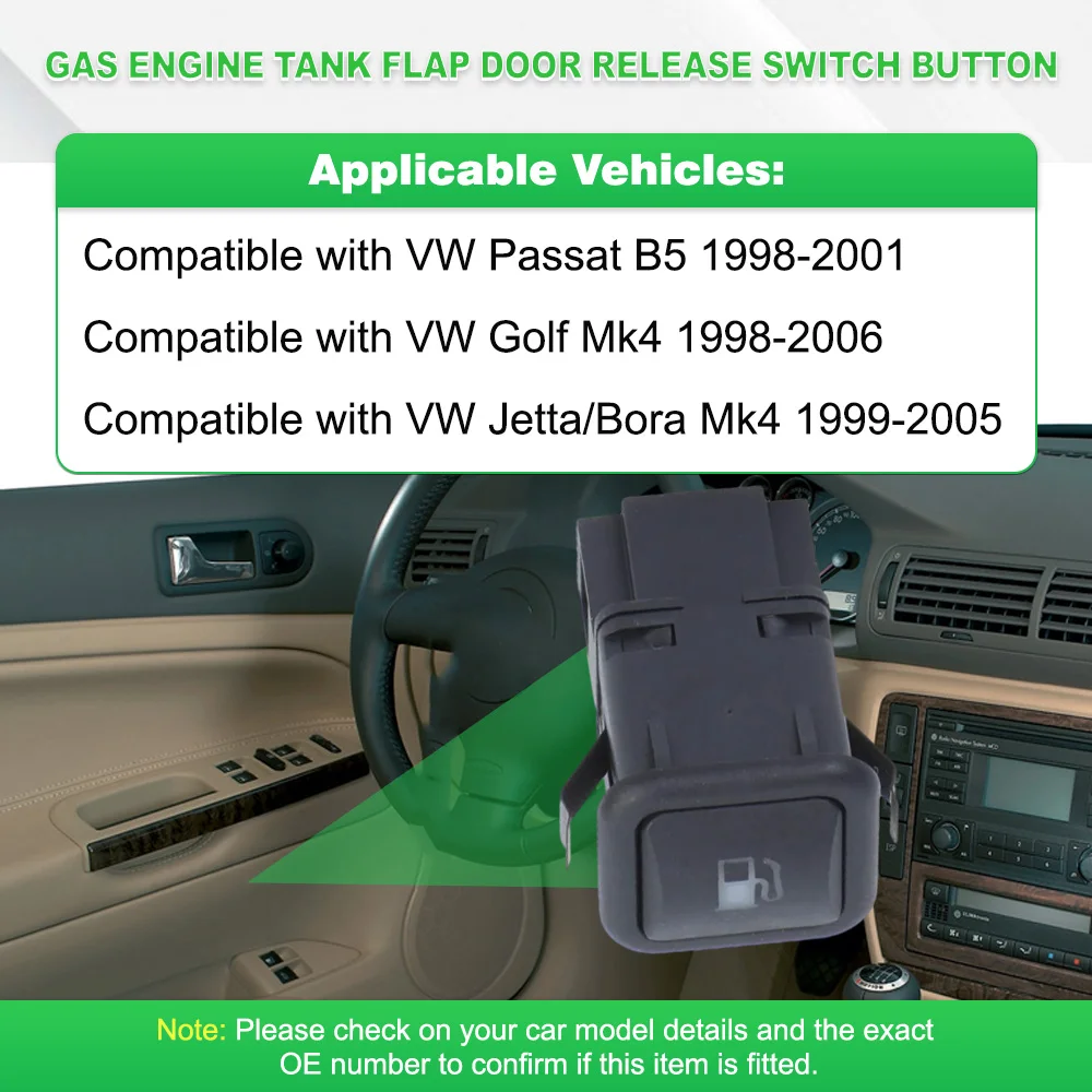 

3B0959833A Кнопка переключения двери клапана топливного бака для VW Passat B5 1998-2001 Golf Mk4 1998-2006 Jetta/Bora Mk4 1999-2005 гг.