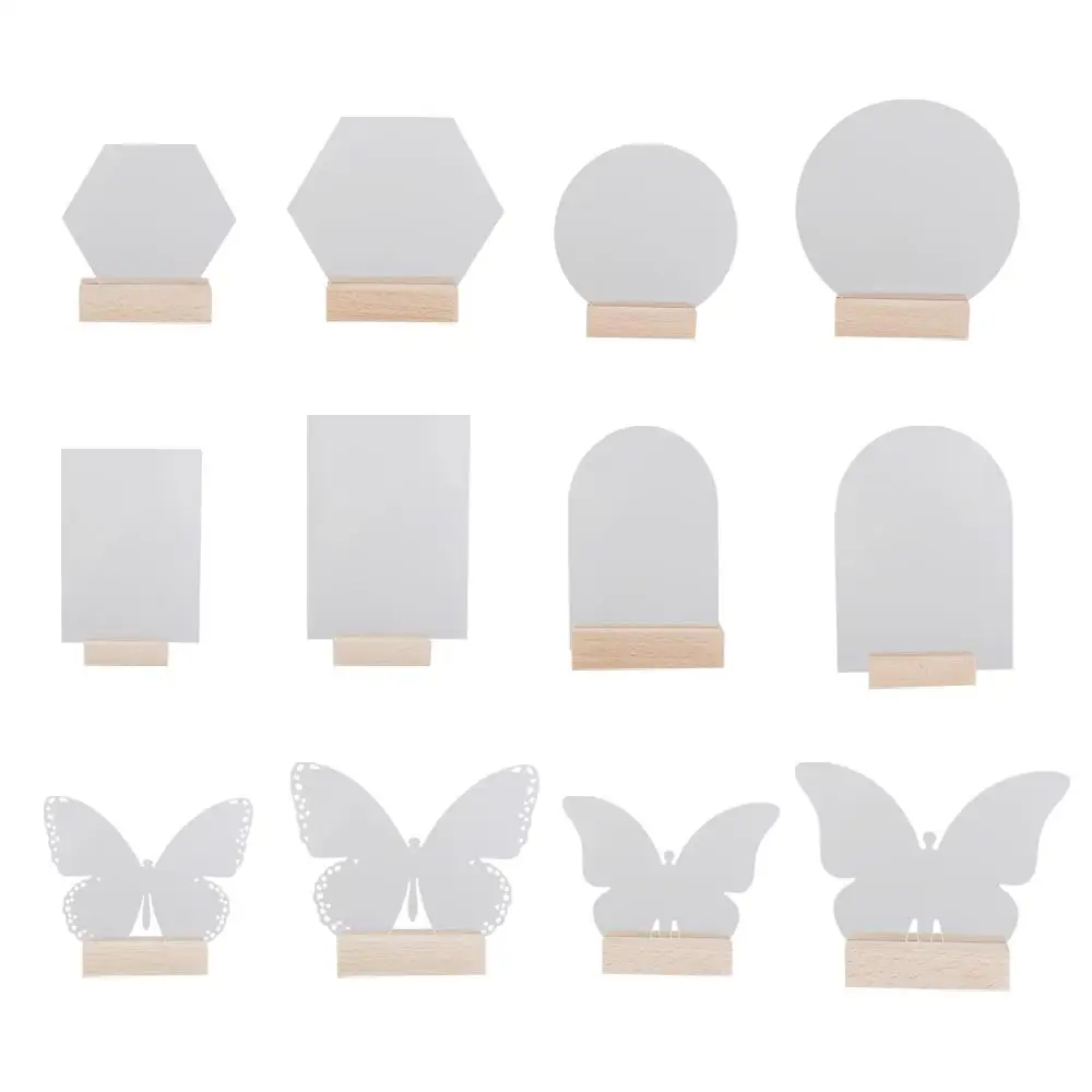 

Round/Butterfly/Hexagon Removable Table Number Sign Menu Display Frame Table Number Plate Card Display Stand