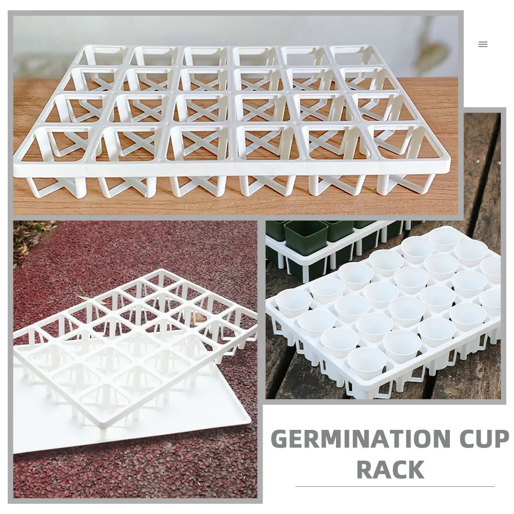 

6Pcs Plant Germination Rack Lightweight Plastic Nursery Pot Tray Racks Square Hole Starter Tray Gardening Storage Racks