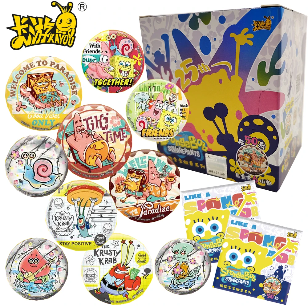 

New Original KAYOU SpongeBob SquarePants Badges Adorable Pendant Collectibles Badge Brooches Funny Perfect Gifts for Kids Teens