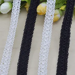 5m/16.4ft Each Bag white black Lace curve Trims 1.5cm wide Handmade DIY Craft Ribbons Curtain Sewing Accessory webbing decorate
