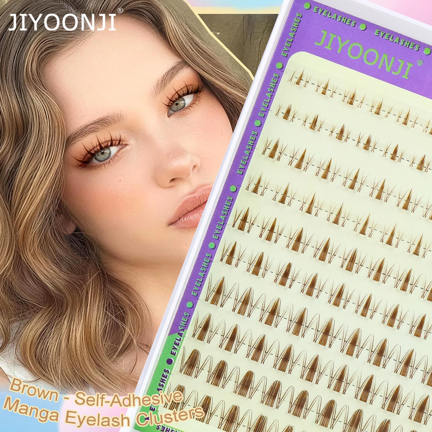 Eyelash Extension No 8 - 100개 클러스터, 자체 접착식 속눈썹 클러스터,