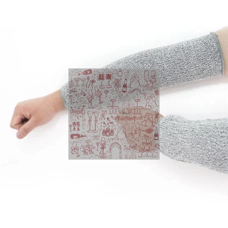 1Pair Level 5 HPPE Safety Sleeves Anti Cut Arm Puncture Gloves Cutting Resistant Bracers Protector Household Breathable Gloves