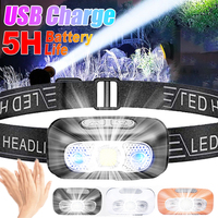 USB Rechargeable Sensor Headlamp Mini LED Bright Headlight Body Motion Sensor Outdoor Head Mounted Waterproof Camping Flashlight