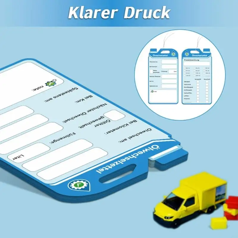 Oil Change Stickers With Flexible Attachment Wires Waterproof Coated Paper Car Maintenance Card Accessories D7YA