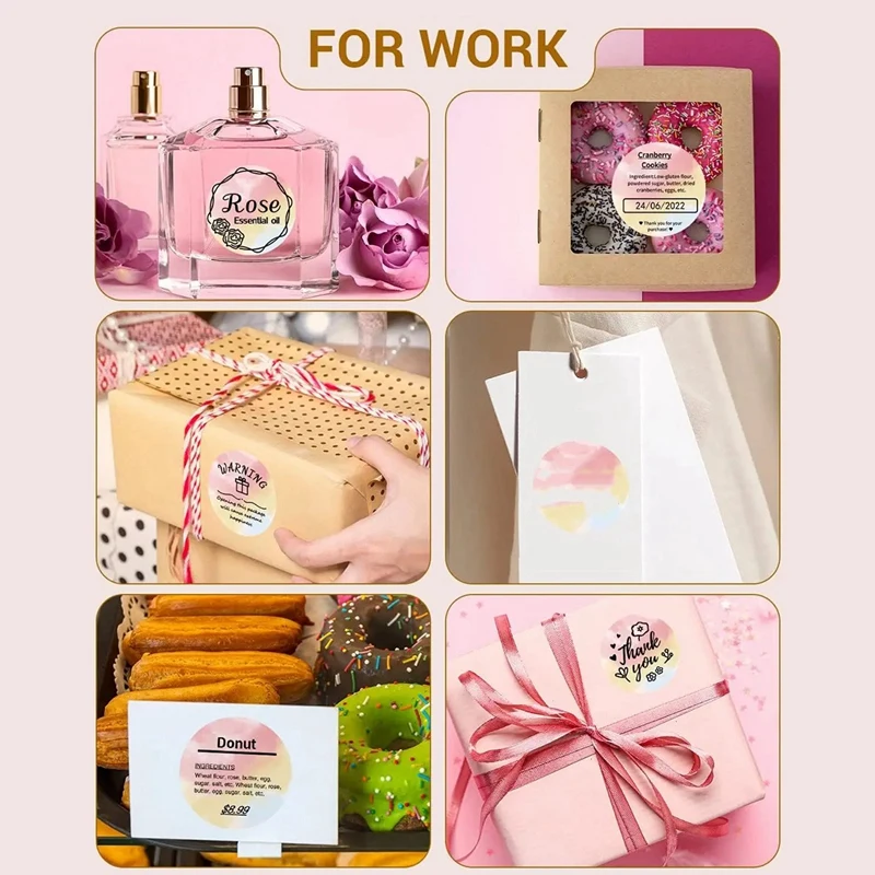 Stiker Label Printer Label bundar desain Logo DIY Label persegi