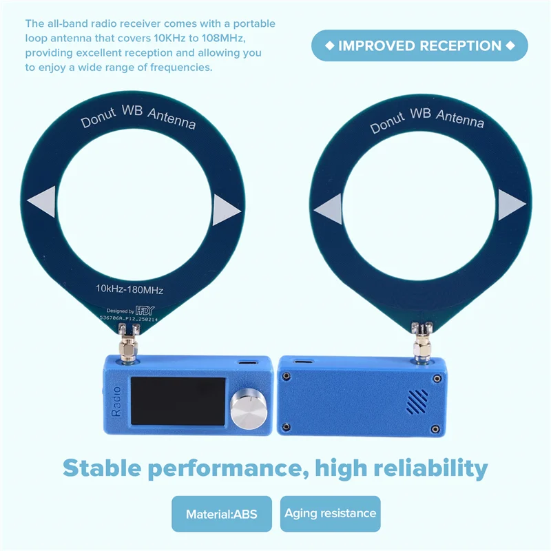 

SI4732 Mini10-180Mhz SMA Interface Mini Loop Antenna Pocket Size Radio Receiver Mini Radio LSB USB AM FM Mini Radio