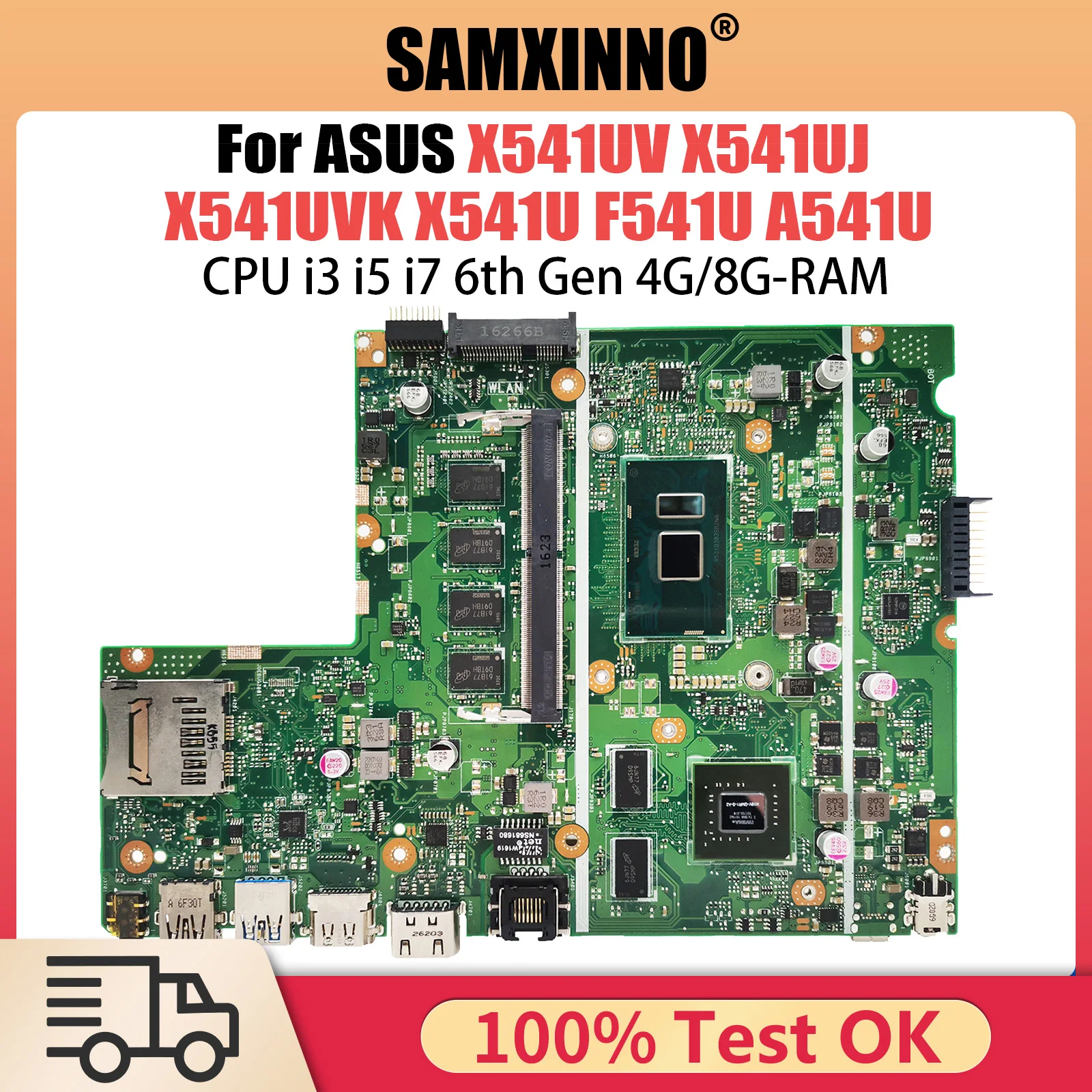 

X541UV Laptop Motherboard For ASUS X541UJ X541UVK X541U F541U A541U Mainboard I3 I5 I7 CPU GT920M 4GB/8GB RAM