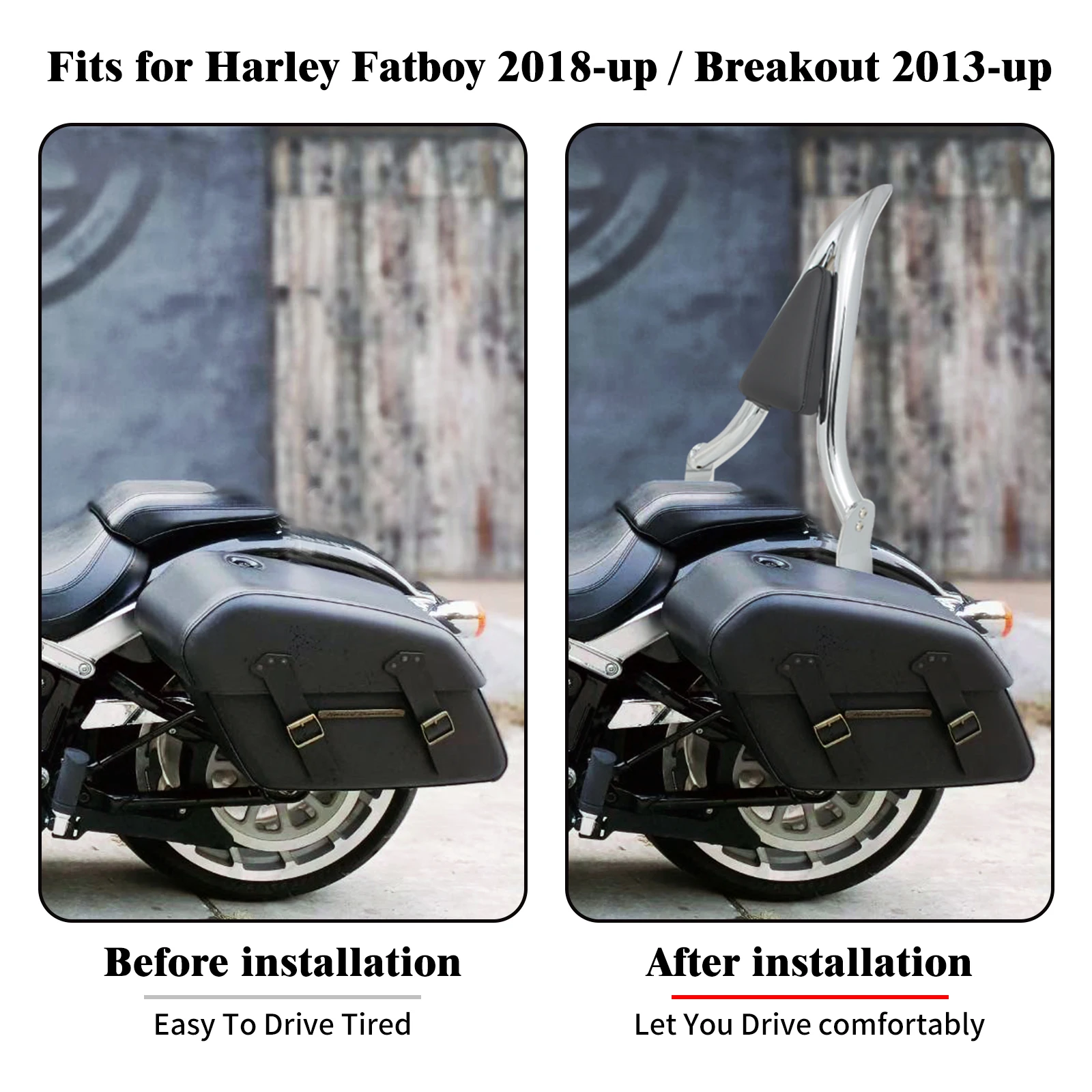 Motorcycle Sissy Bar Rear Passenger Backrest Pad Detachable For Harley Breakout FXBR FXSB 2013-2026 Fat Boy FLFB FLFBS 2018-2026